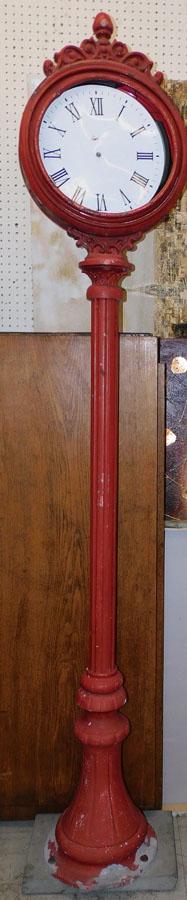 Painted Cast Aluminum Double Sided Clock (1 of 5)