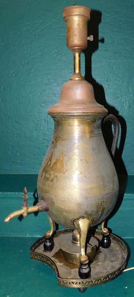 Brass Hot Water Urn Made Into Lamp (1 of 2)
