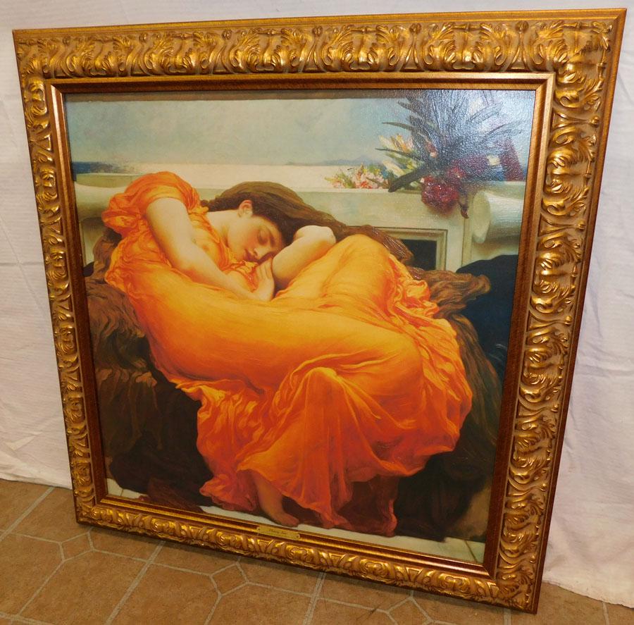 Gilt Framed Print On Canvas Of a Lady (1 of 5)