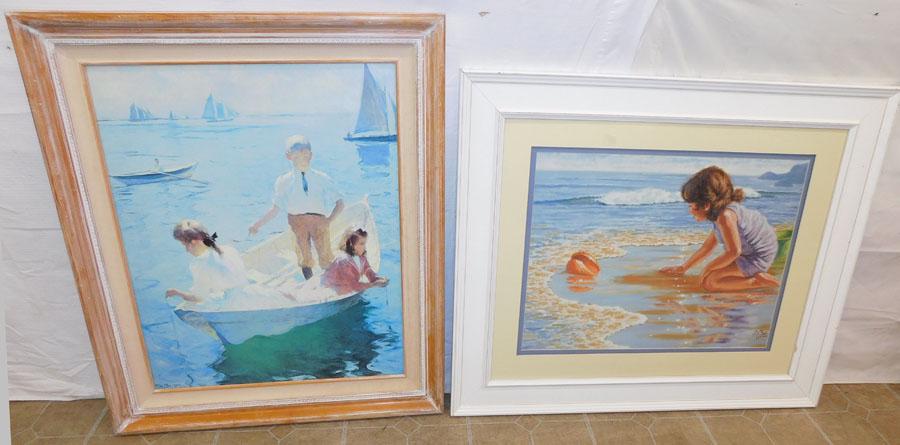 Two Framed Prints Of Beach Scenes (1 of 5)