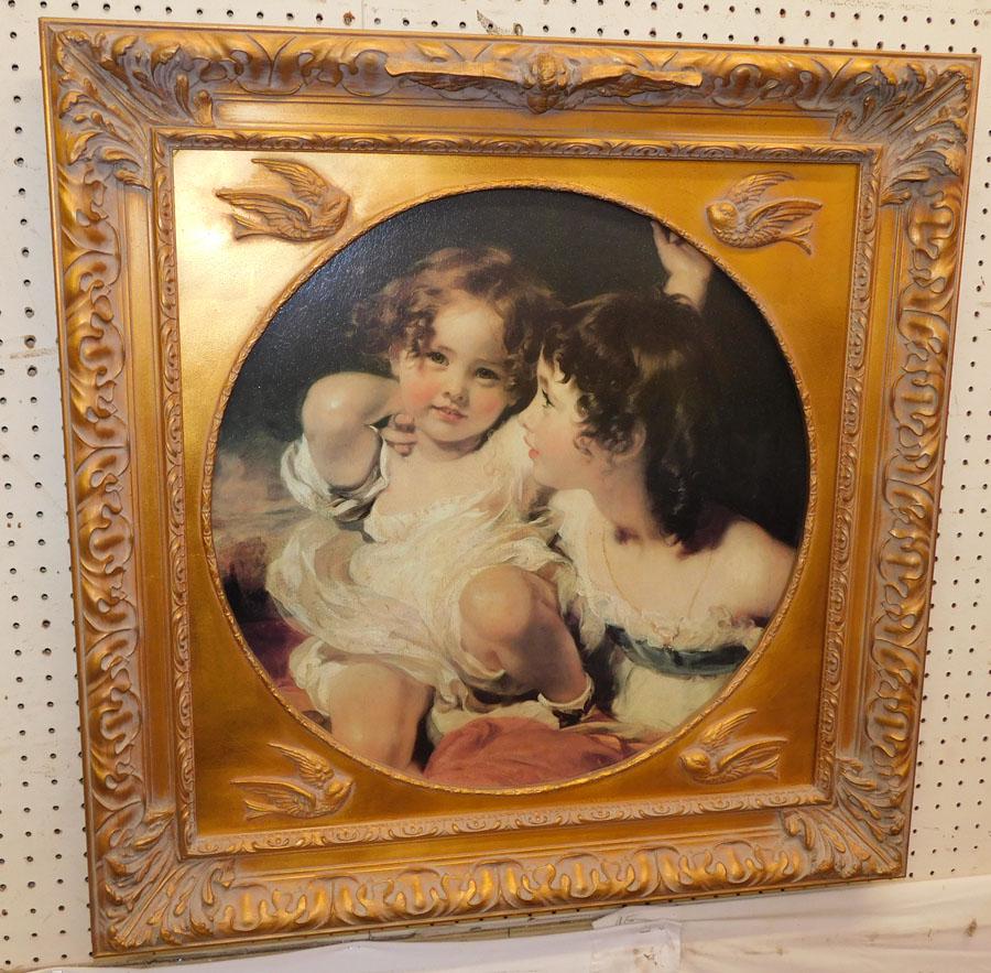 Ornate Gilt Framed Print Of Little Girls (1 of 5)