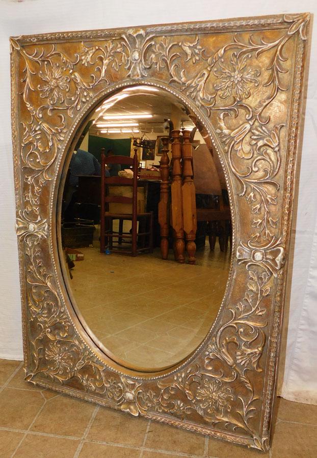 Ornate Gilt Framed Beveled Mirror (1 of 3)