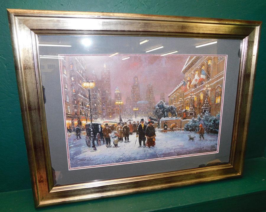 Framed French Street Scene Print (1 of 6)