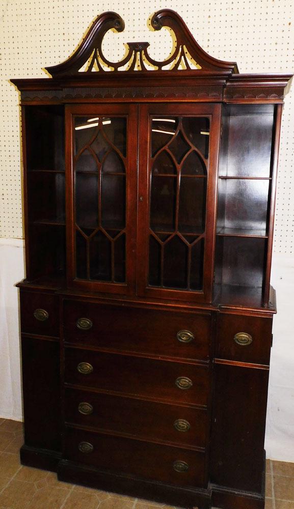 Mahogany China Cabinet W/ Desk Compartment (1 of 6)