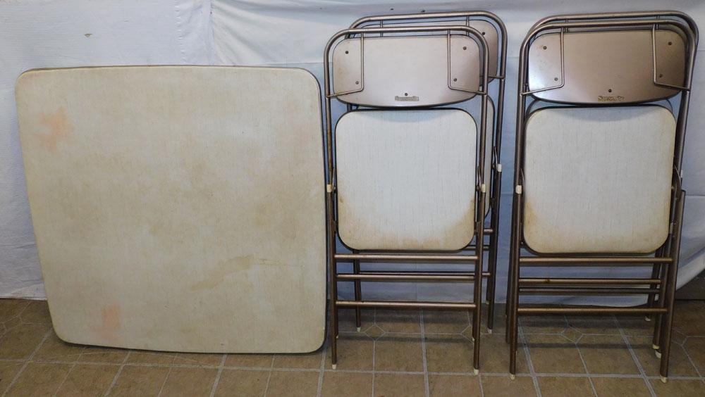 Samsonite Card Table & 4 Chairs (1 of 3)