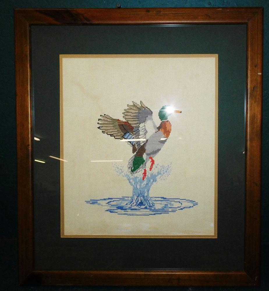 Framed Duck Needlepoint (1 of 3)
