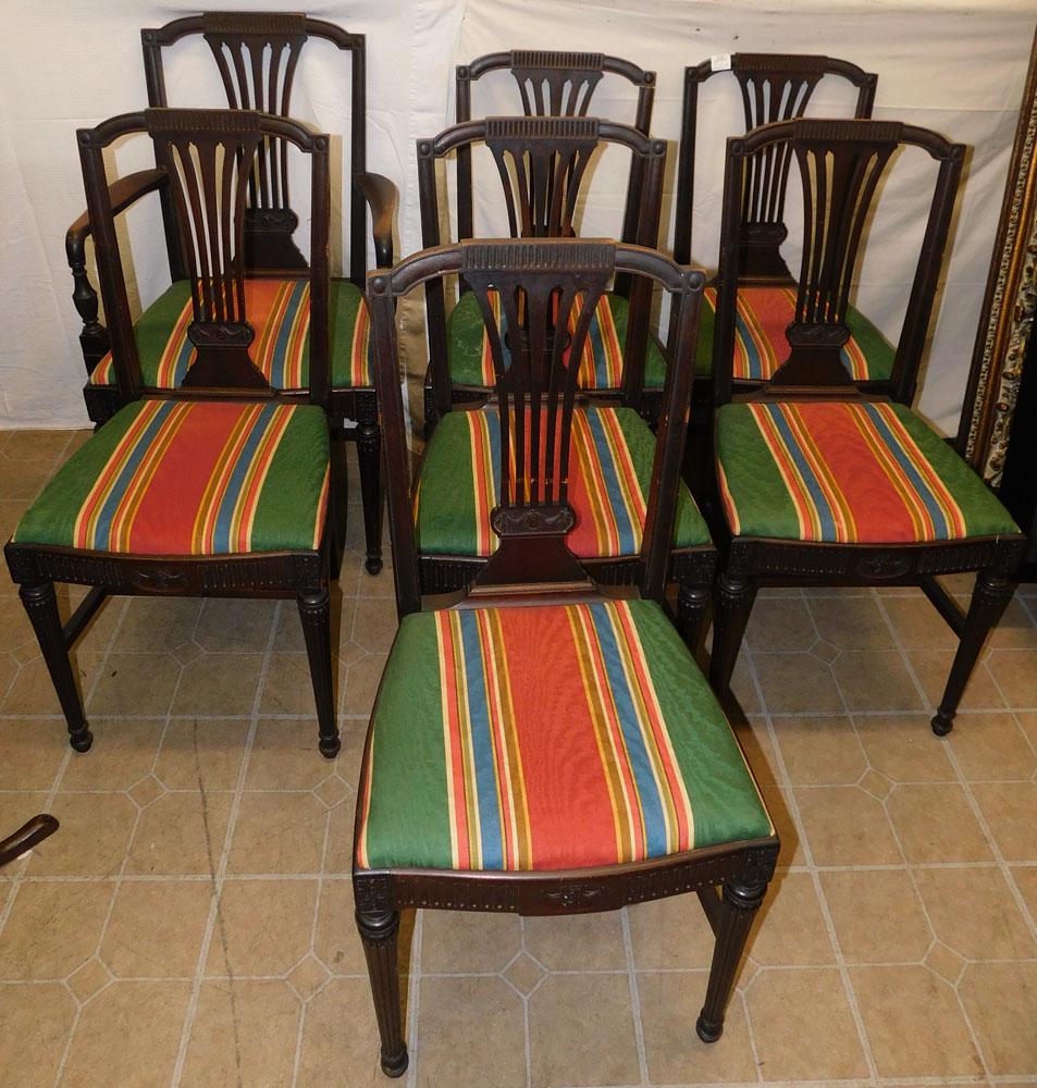 Set 7 Mahogany Dining Chairs (1 of 4)