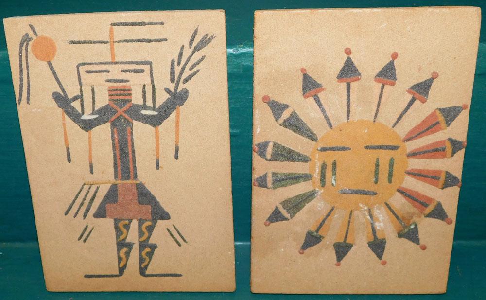 Two Native American Sand Art Plaques (1 of 1)