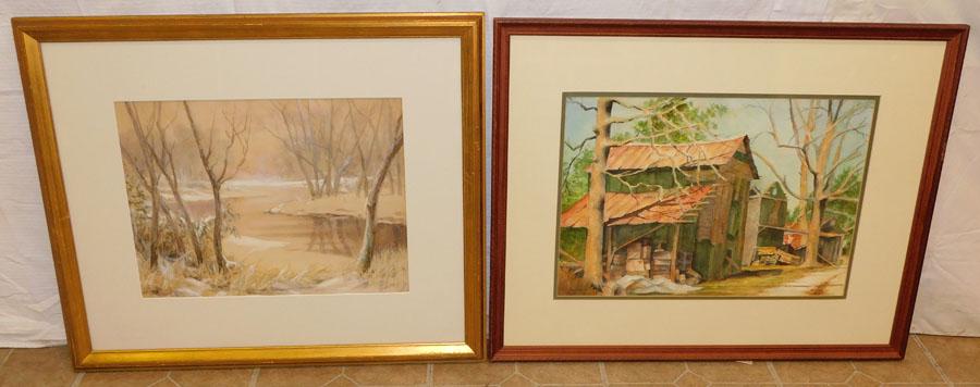 Two Framed Watercolors (1 of 8)