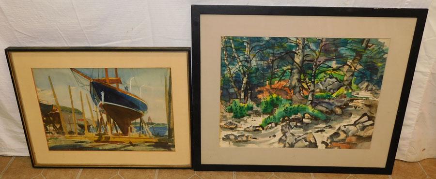 Two Framed Watercolors - Signed (1 of 5)
