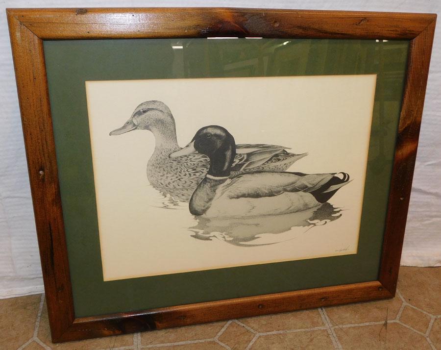 Framed Duck Print - Pencil Signed (1 of 4)