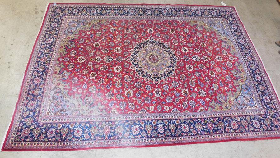 9' 4" X 13' Handmade Oriental Rug - Has Wear (1 of 4)