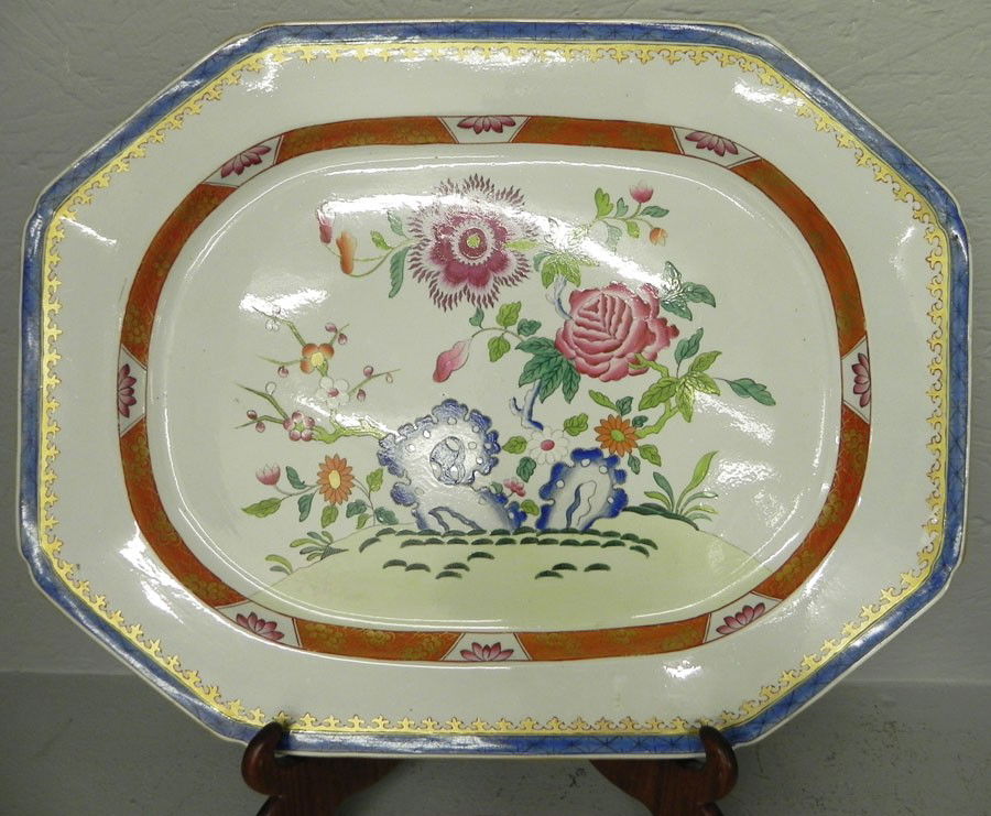 Fantastic Spode hand painted platter.: Fantastic Spode hand painted platter. 16 1/2" x 21".