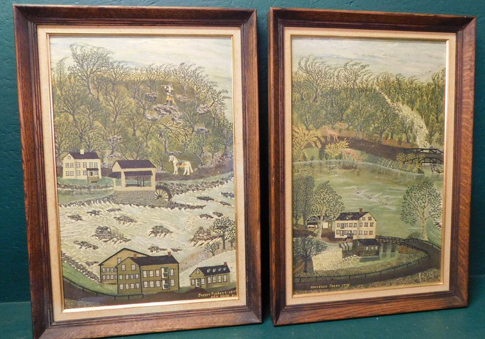 Pair of Farm Scene Framed Prints (1 of 4)