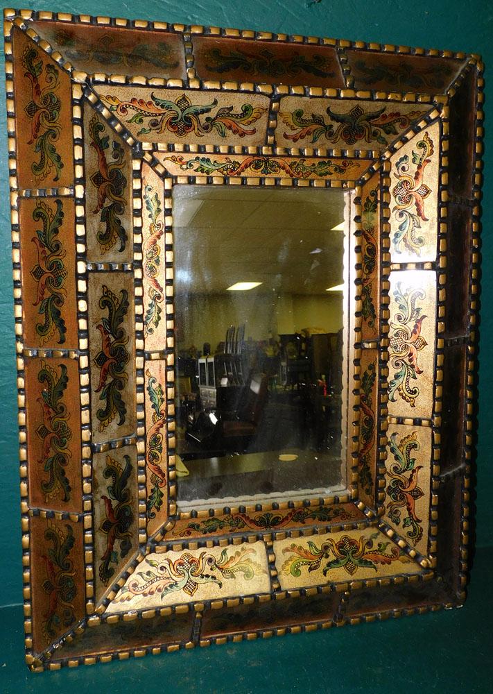 Reverse Painted Glass Frame Venetian Mirror (1 of 3)