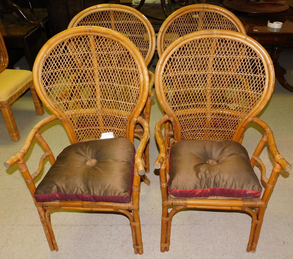 Set of 4 Rattan Peacock Chairs (1 of 3)