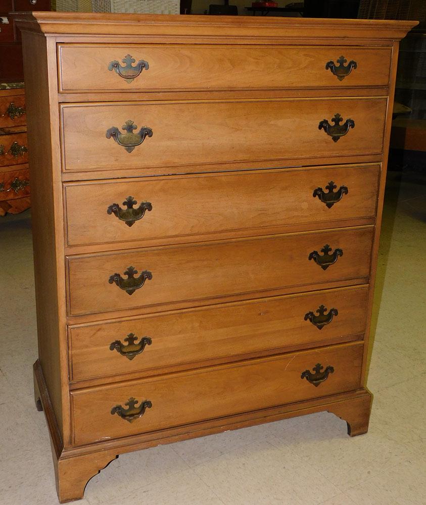 Walnut 6 Drawer Chest by Davis Cabinet Company (1 of 5)