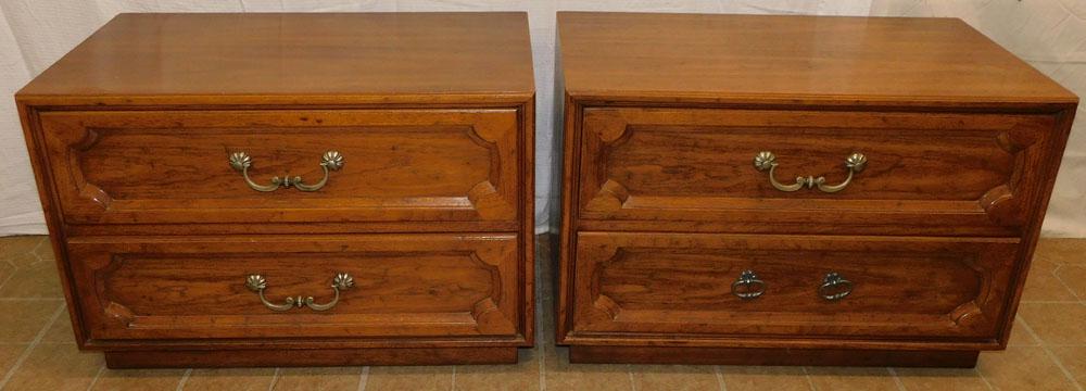 Pair of Walnut 2 Drawer Night Stands by Morganton Furniture - Barcelona Design (1 of 4)
