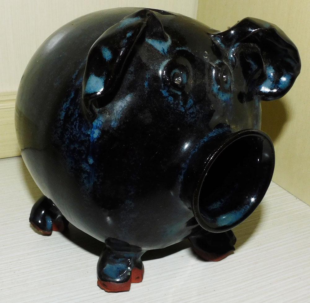 Owens Pottery Pig Bank (1 of 3)
