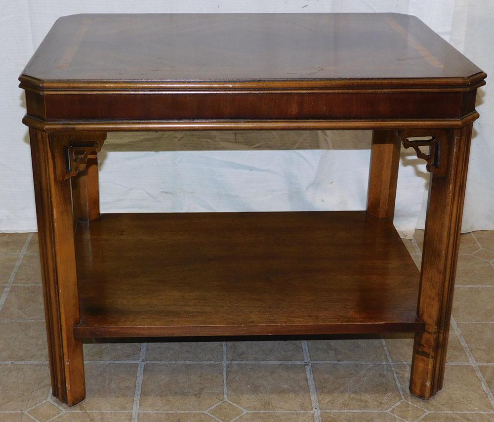 Mahogany Inlaid Chippendale Style End Table by Lane (1 of 4)