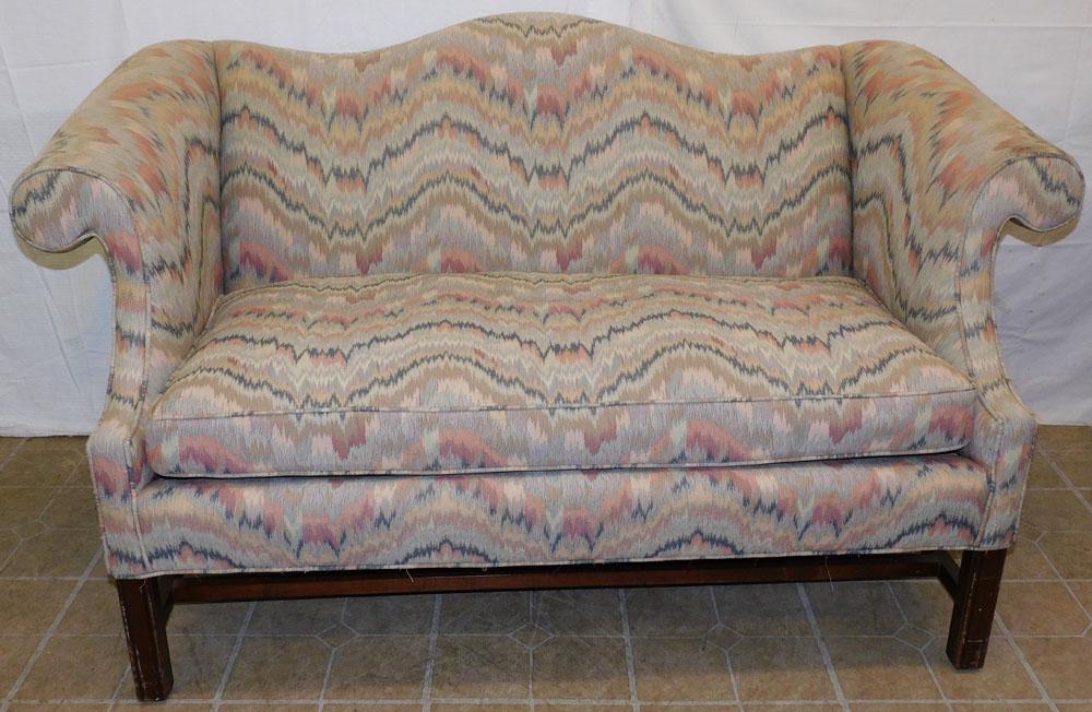 Camel Back Chippendale Style Loveseat (1 of 7)