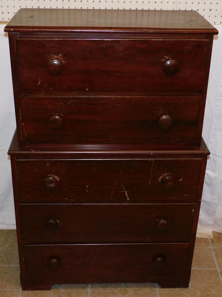 Pine 5 Drawer Child's Chest (1 of 4)