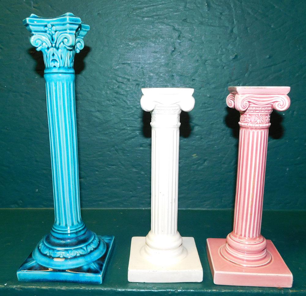 Lot of Porcelain Corinthian Column Candlesticks (1 of 3)