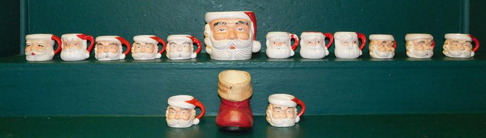 Lot of Porcelain Santa Clause Cups (1 of 3)