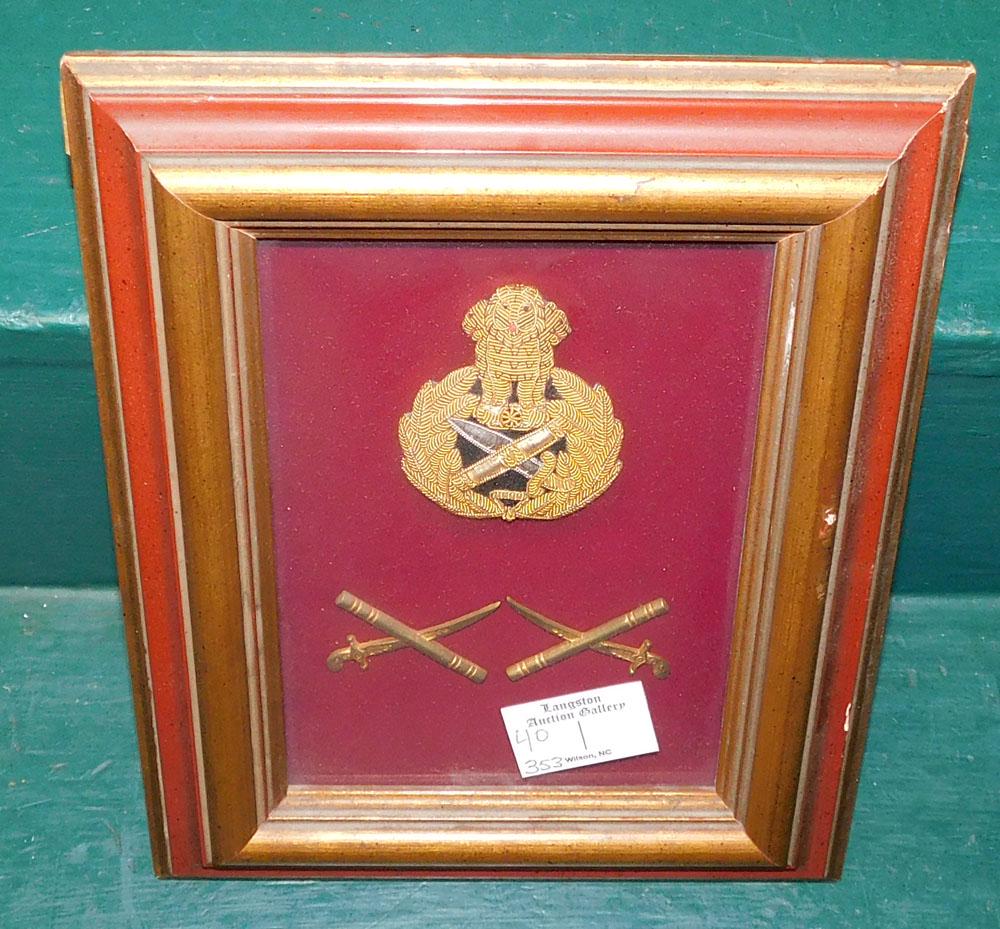 Gilded Metal & Beaded Framed Masonic Type Item (1 of 3)