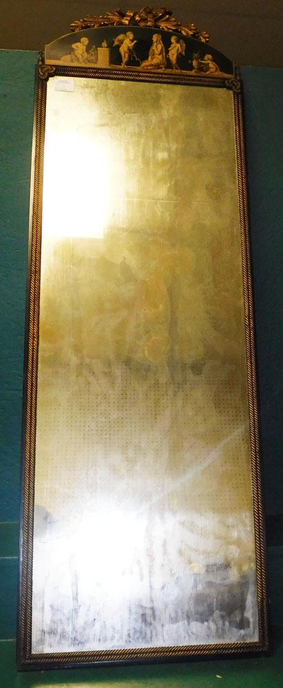 Antique Neo Classical Paint Decorated Mirror (1 of 2)