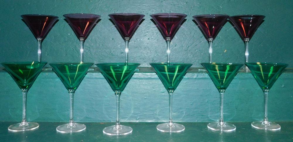 Lot of Colored Glass & Stemware (1 of 3)