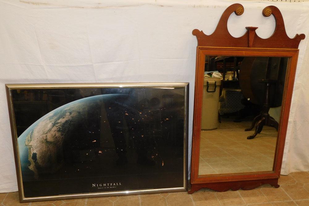Framed Poster & Mahogany Framed Mirror (1 of 4)