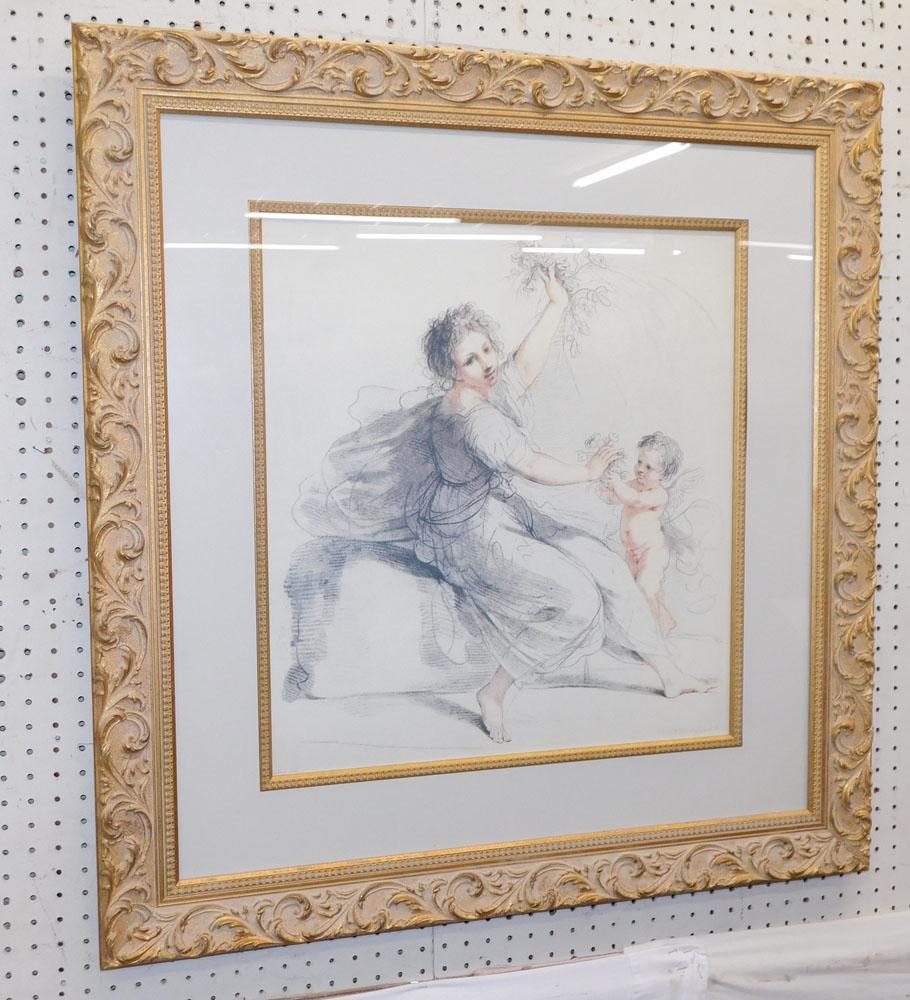 Angel & Cupid Print in Ornate Frame (1 of 4)