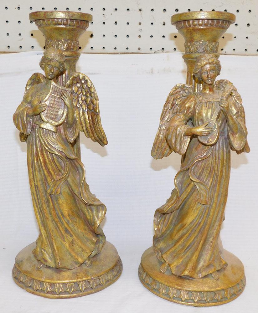 Pair of Gilded Angel Candlesticks (1 of 3)
