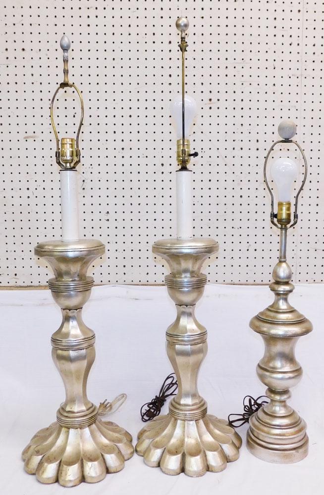 3 Silver Gilded Decorative Lamps (1 of 2)