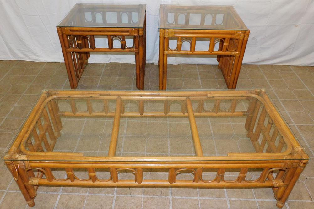 3 Piece Rattan Table Set, (Coffee & End Tables) (1 of 4)