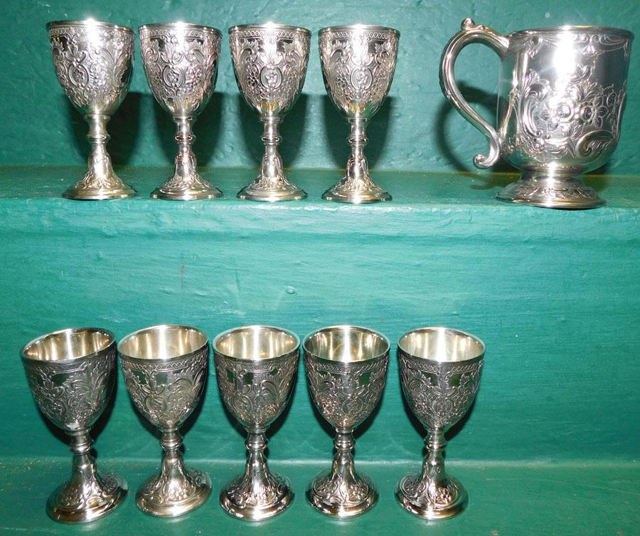 10 Pc Repousse Silver Plate (1 of 5)