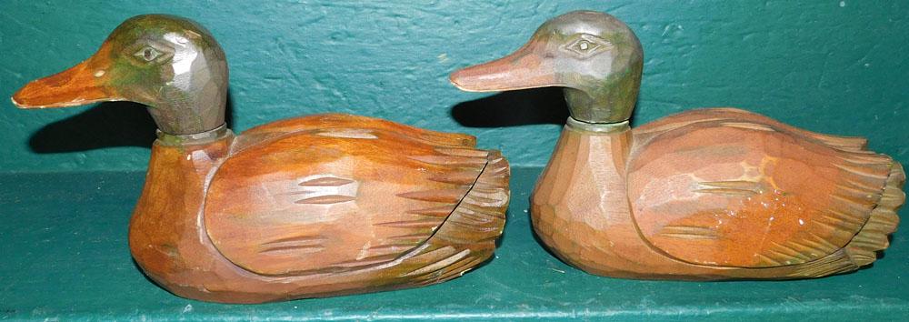 Pair Wood Carved Decoys (1 of 2)