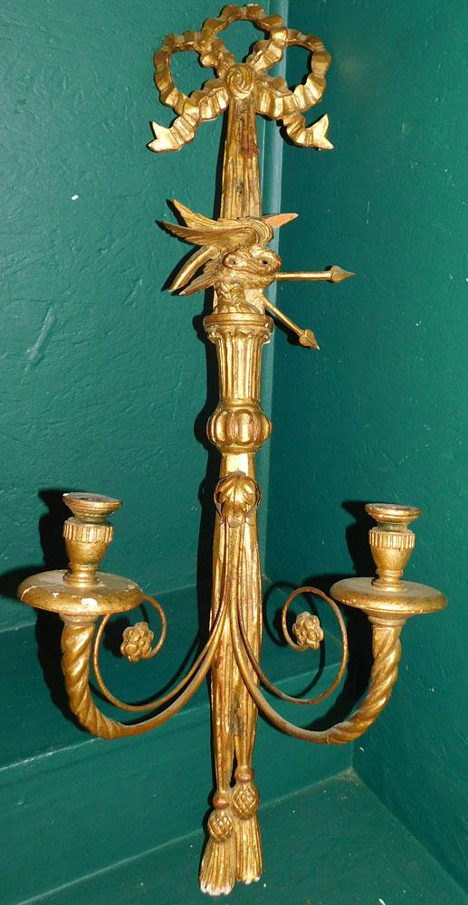 Carved Gilded Wood Sconce (1 of 4)