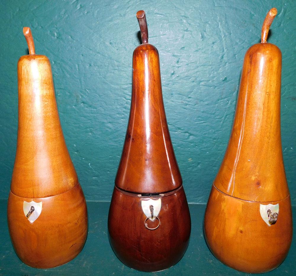 3 Pear Form Tea Caddies (1 of 5)