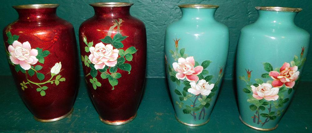 Two Pair Oriental Enameled Vases (1 of 3)