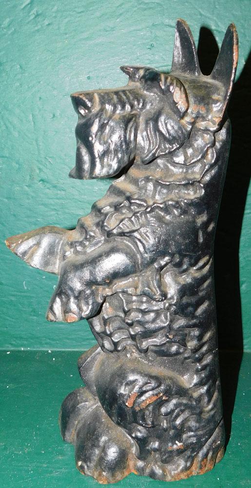 Painted Cast Iron Scottish Terrier Door Stop: Painted Cast Iron Scottish Terrier Door Stop. 13 3/4" H