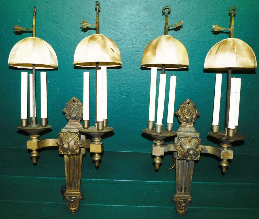 Pair Cast Bronze Sconces (1 of 6)