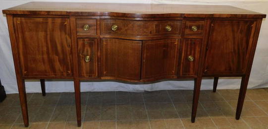 19th C Virginia Mahogany Inlay Hepplewhite Sideboard