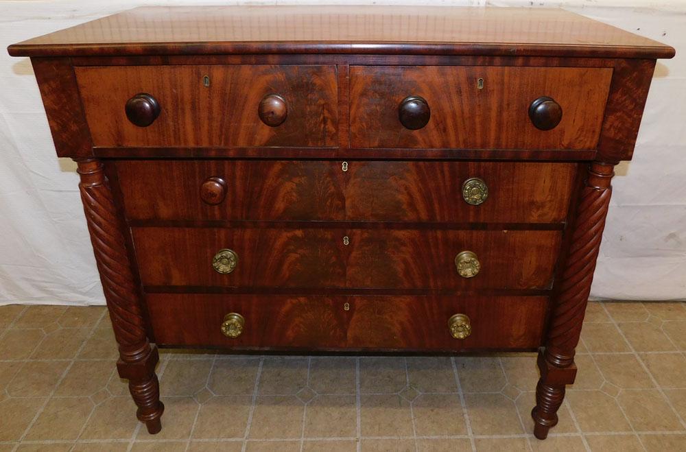 19th C Mahogany 2/3 Drawer Empire chest (1 of 6)