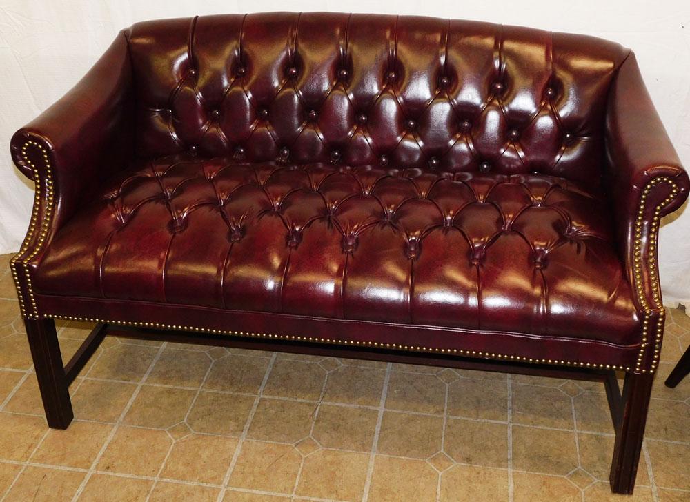 Chippendale Chesterfield Style Button & Tufted Settee (1 of 5)