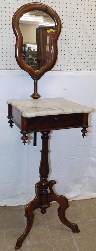 Mahogany Victorian Marble Top Shaving Stand (1 of 6)