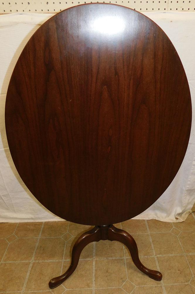 Hitchcock Oval Cherry Tilt Top Table (1 of 5)