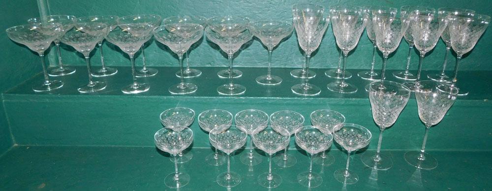 Lot of Etched Crystal Stemware by Rosenthal (1 of 4)
