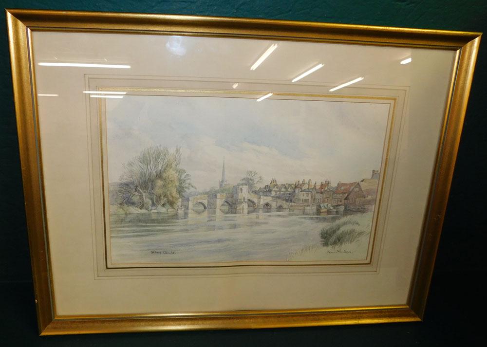 Watercolor of St. Ives Signed Dennis Flanders, (British, 1915) (1 of 6)